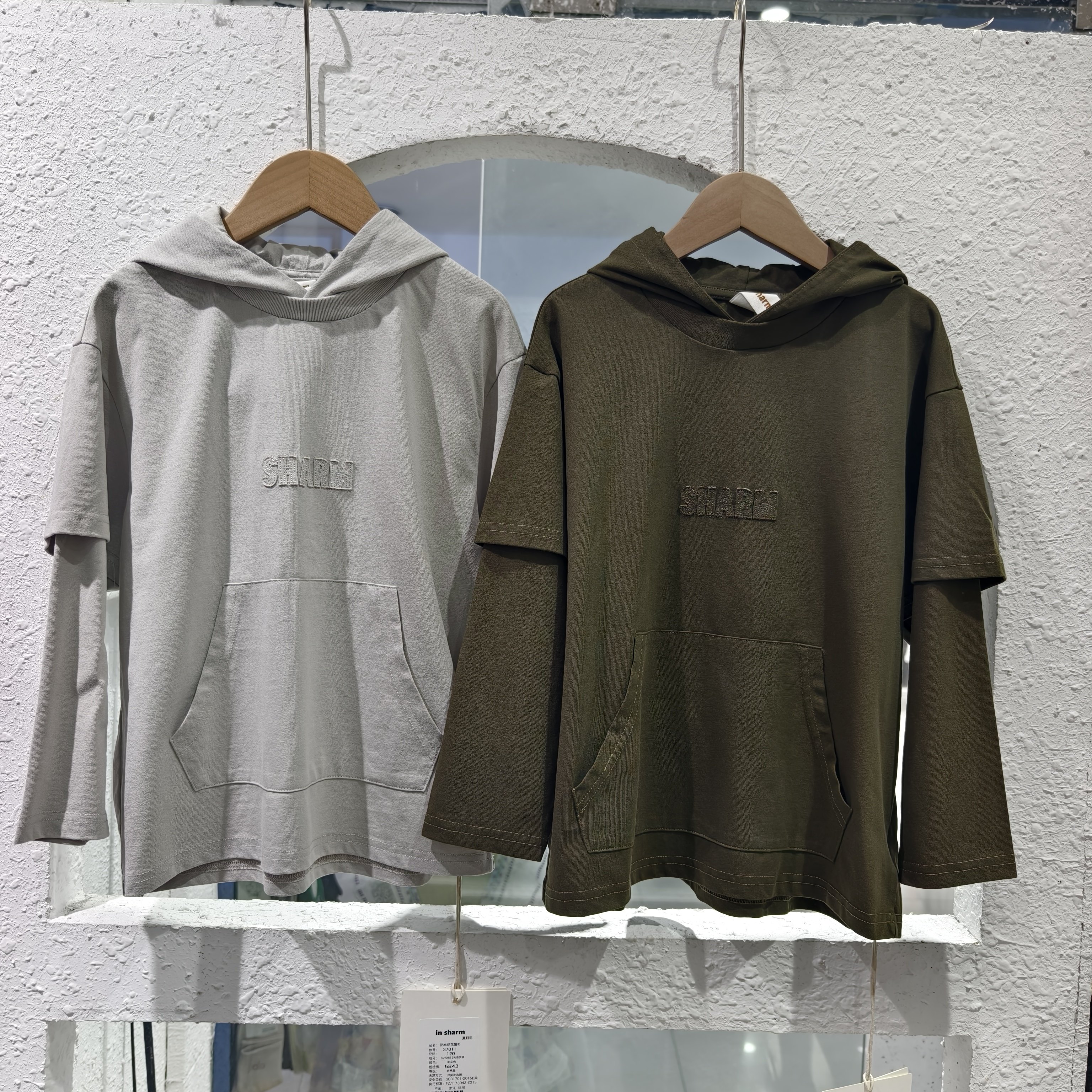 男童假两件纯棉卫衣连帽春款韩版6-10岁男孩帽衫套头简极简上衣潮