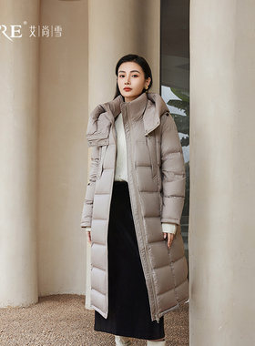 艾尚雪长款连帽羽绒服