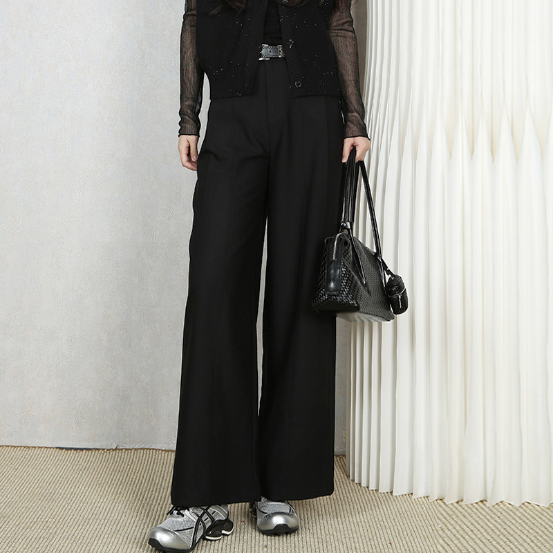 梵凯休闲裤女2026春通勤简约风高腰直筒宽松显瘦百搭休闲西裤春女