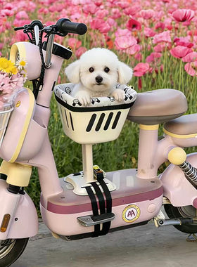 踏板电动车带宠物筐座椅猫咪狗狗坐泰迪小型犬摩托车遛狗神器加高