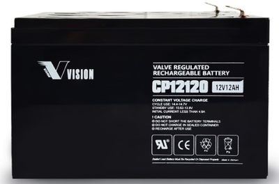 VISION蓄电池CP12120 12V12AH铅酸免维护电池UPS EPS医疗照明