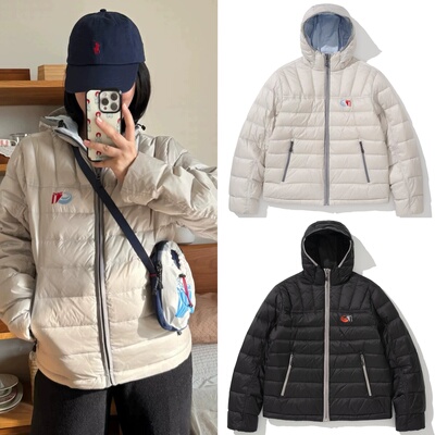 韩国小众品牌TEKET新款美式轻薄羽绒服户外登山连帽修身保暖外套