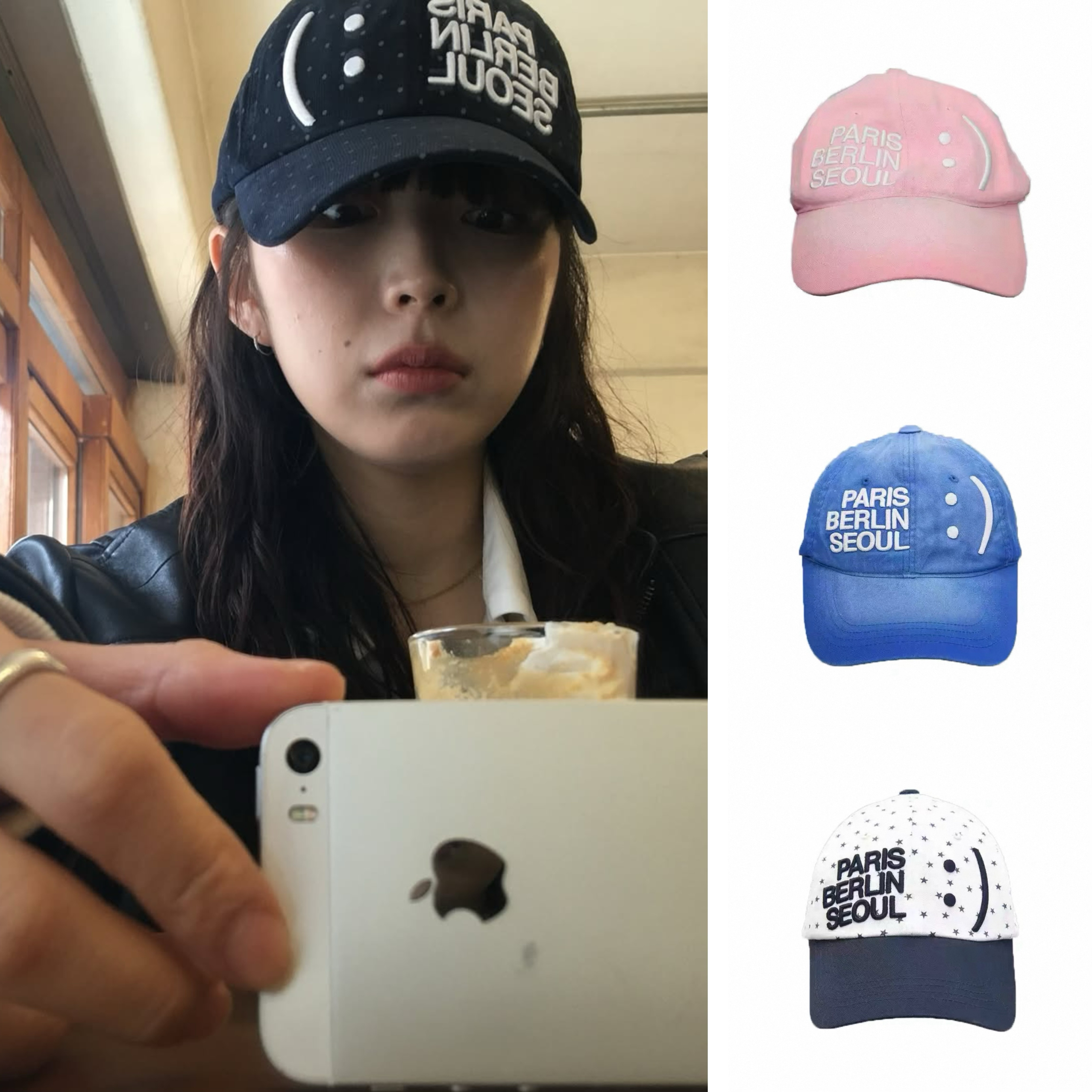 韩国小众themuseumvisitor鸭舌帽笑脸星星字母刺绣棒球帽遮阳帽