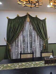 简约美式天鹅绒穹顶式窗帘轻奢风客厅卧室定制纯色丝绒布帘落地