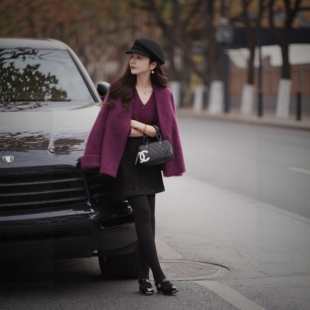 PINZIKO 大兔子 轻奢羊毛羊绒拉毛840g加厚经典短款显瘦毛呢大衣