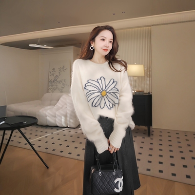 山羊绒羊毛拉绒毛衣加厚款