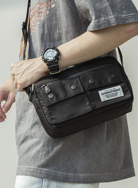 OPERATIONS日系男士小单肩包休闲时尚斜挎包经典韩版旅游邮差包潮