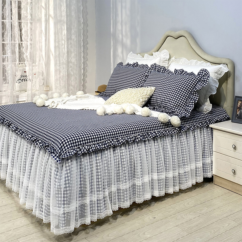 纯棉水洗棉床裙款床罩单件全棉蕾丝裙摆床单防尘罩防滑高档床单,床上用品,床裙,淘宝优惠券,粉丝福利购,淘宝优惠卷