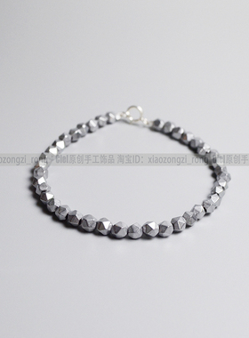 Ciel中性风黑胆石原创切面珠手链