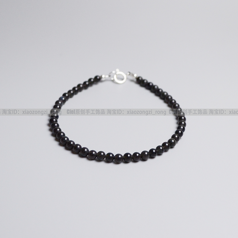 Ciel原创手工天然黑曜石手链