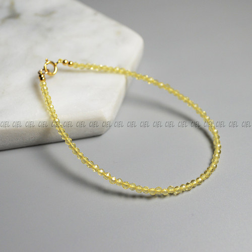 ciel原创天然黄水晶极细手链脚链