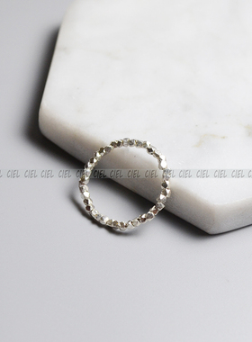 Ciel原创天然泰国清迈925纯银戒指切面珠极细1.8mm指环关节戒尾戒