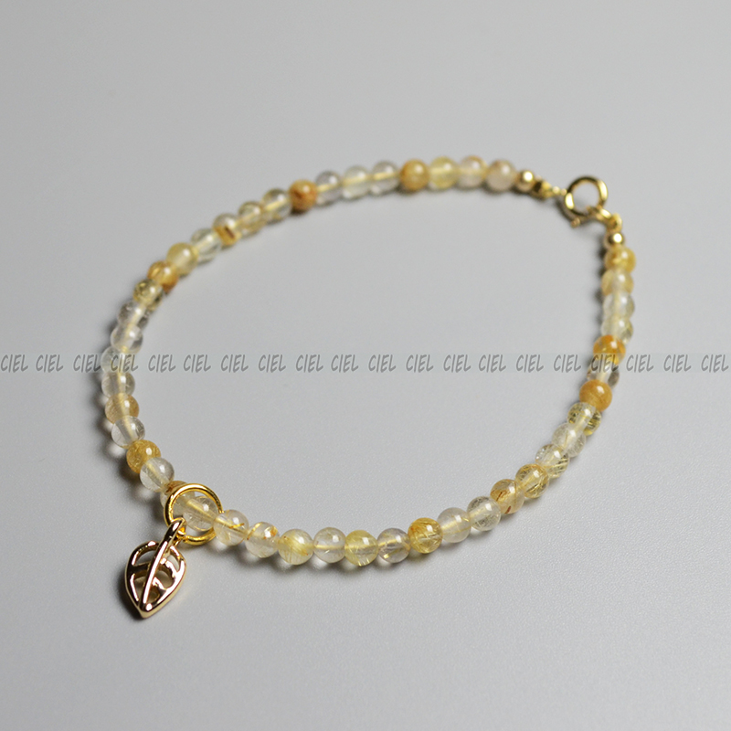 Ciel原创手工天然金发晶手链