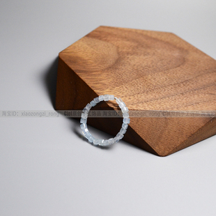 Ciel原创手工天然海蓝宝戒指方块珠2mm指环关节戒清新补水尾戒女