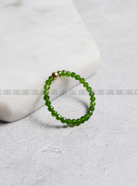 原创手工天然台湾碧玉戒指2mm