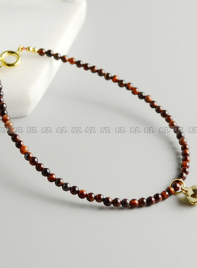 Ciel原创手工天然红色虎眼石手链