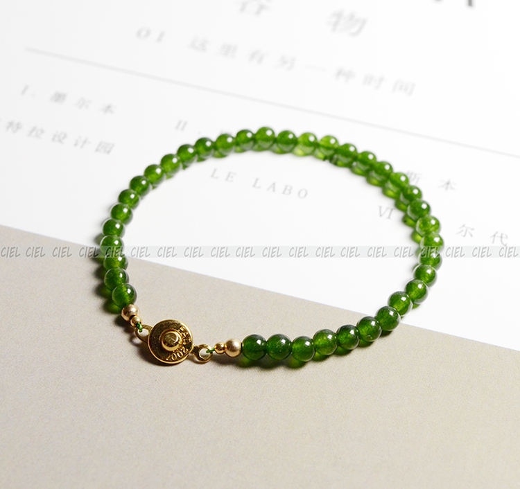 ciel原创手工台湾碧玉细小4mm14K