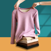 圆领内搭加厚发热长袖 德绒保暖内衣加绒打底衫 女秋冬2025新款 上衣