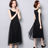 莫代尔中长款 吊带裙外穿大码 网纱打底裙蕾丝内搭背心连衣裙女春秋