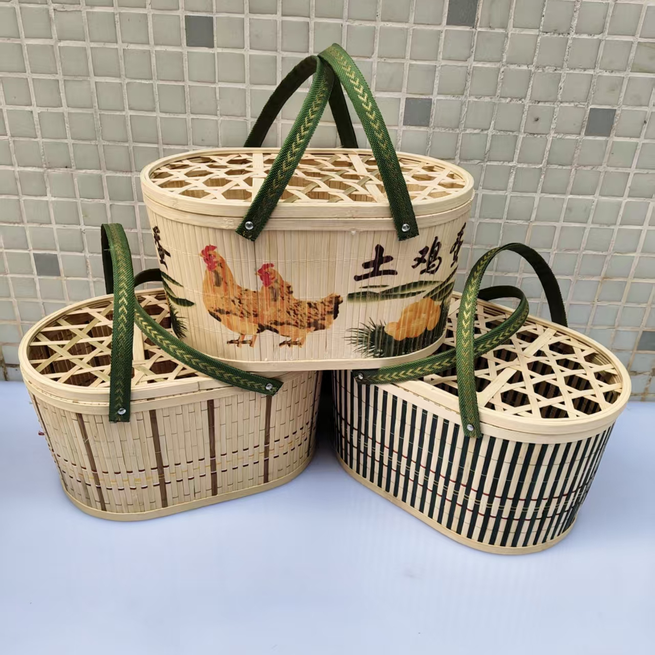 鸡蛋篮子专用筐手提竹篮装土鸡蛋