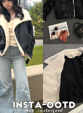 一夜桂花树-高版本2025加厚防羊羔毛皮衣外套保暖立翻领皮毛一体