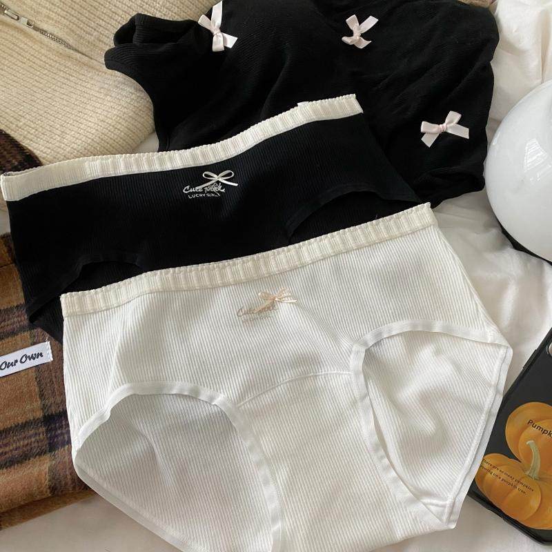 3条装 韩系ins蝴蝶结字母A类婴儿棉益生菌加长底裆中腰三角内裤女,女士内衣/男士内衣/家居服,女三角裤,淘宝优惠券,粉丝福利购,淘宝优惠卷