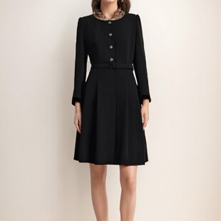 重工钉钻彼得潘领收腰连衣裙1C64305250 新品 商场同款 高端定制春季