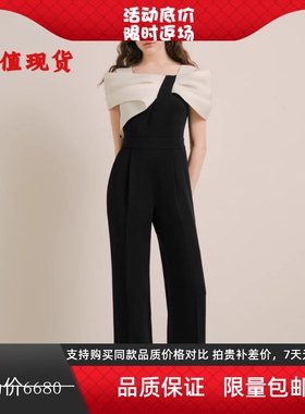 商场同款高端定制款夏季新品蝴蝶结一字领撞色连体服女1C64202040