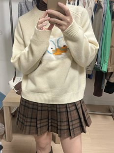 SHEEP 减龄提花圆领针织衫女2025新款(含100%羊毛)36013