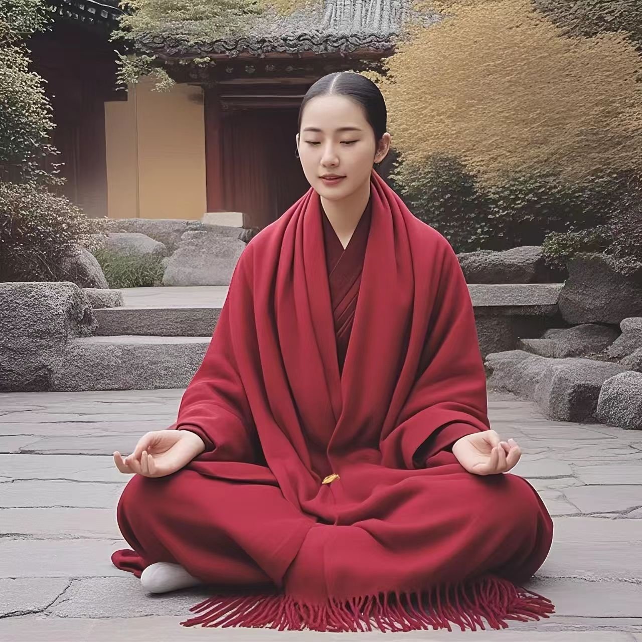 围巾男女韩版春秋百搭加长款休闲防晒空调护颈披肩两用酒红色斗篷