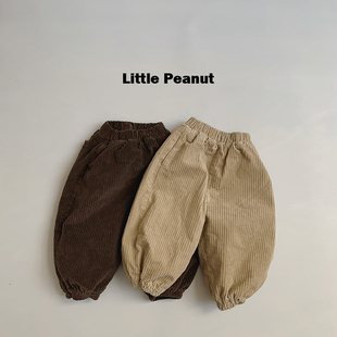 经典款灯芯绒加绒加厚灯笼裤条绒9分裤 男宝女宝儿童童装冬款新品