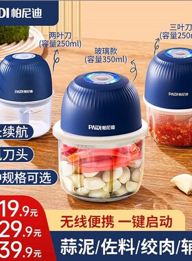 料理绞肉机小型家用机帕尼迪蒜泥器电动副食品器