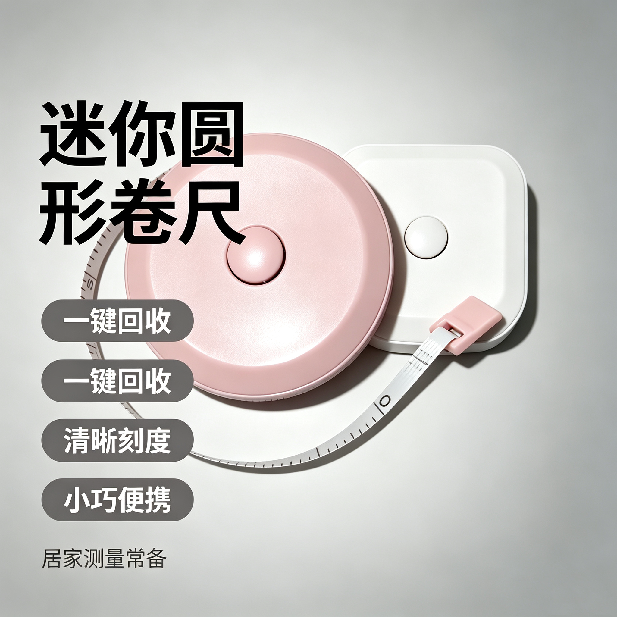 小卷尺便携式小尺子胸围裁缝自动迷你尺加厚腰围量身高伸缩型三围