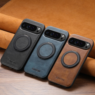 适用于谷歌Pixel10手机壳新款GooglePixel9ProXL磁吸充电Pixel8支架指环扣皮套7A复古商务6保护套全包防摔