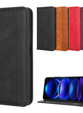 适用于红米note12手机壳小米redminote12pro+磁吸翻盖插卡皮套