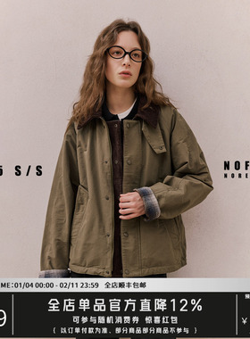 NOFAITH复古猎装巴恩风夹克男宽松休闲短款上衣工装外套男女25FW