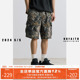 NOFAITH双面穿短裤 裤 男宽松休闲直筒五分裤 日系迷彩抽绳百搭工装