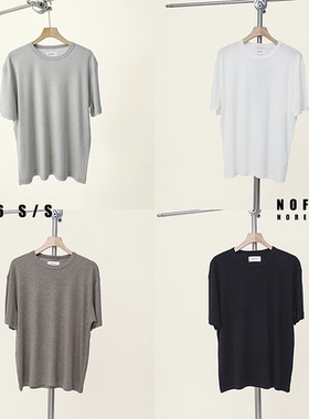NOFAITH30羊毛70天丝短袖t恤男夏季纯色简约基础款宽松休闲上衣