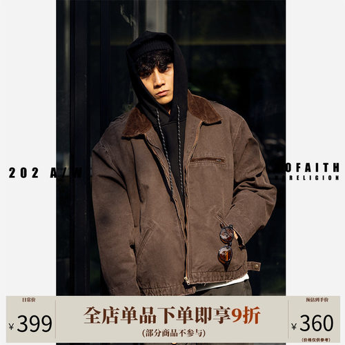 NOFAITH翻领秋冬宽松长袖