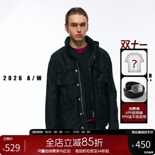 NOFAITH鼹鼠皮复古M65夹克外套男秋冬中长款微修身休闲上衣W6301