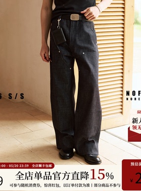 NOFAITH重磅12.5oz帆布原色牛仔裤男宽松BO1双膝直筒伐木裤NK6106