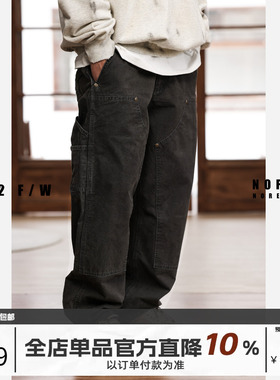 NOFAITH宽松B01复古多口袋双膝伐木工装裤男士直筒休闲长裤无信仰