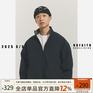 NOFAITH双面千鸟格cleanfit夹克外套男日系复古宽松休闲百搭上衣