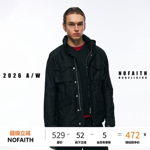 NOFAITH鼹鼠皮复古M65夹克外套男秋冬中长款微修身休闲上衣W6301