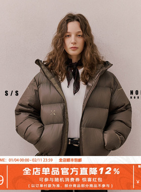 NOFAITH连帽羽绒服女冬新款宽松加厚保暖日系复古情侣面包服外套