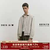 NOFAITH水洗复古双面穿哈灵顿夹克男秋冬日系翻领宽松休闲外套