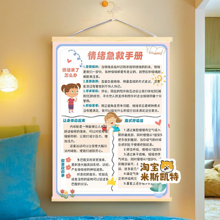 情绪自救手册中小学生教室墙壁挂画心理角班会道具情绪挂画布置