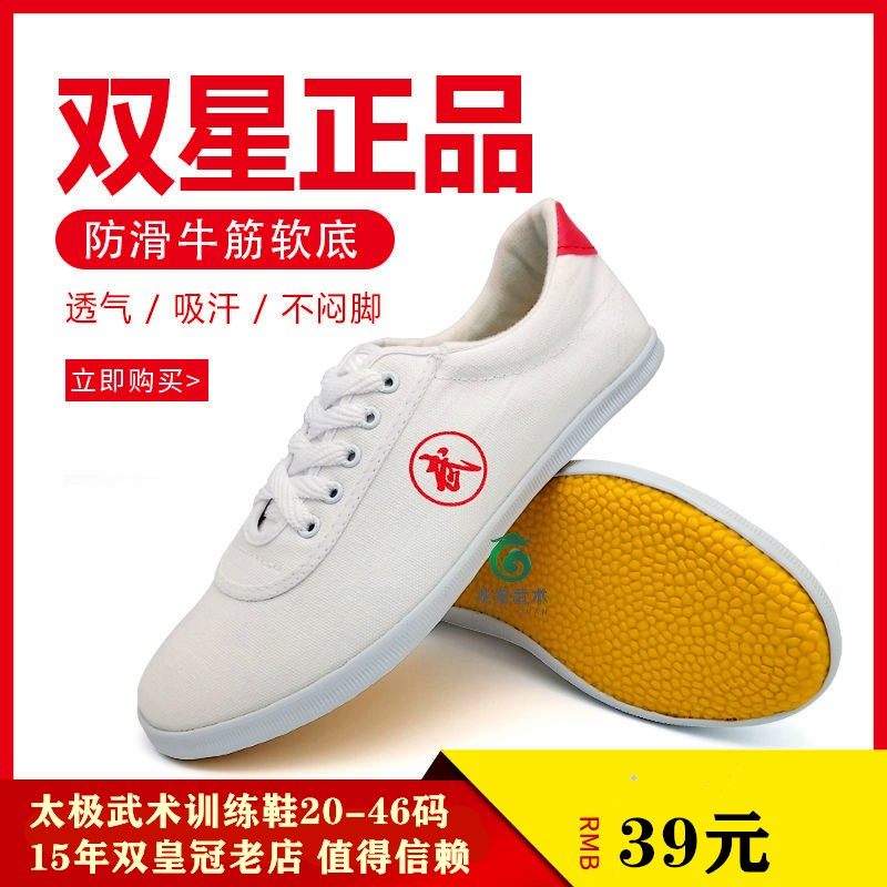 双星小白鞋太极鞋男女帆布牛筋底武术比赛练功八段锦鞋子20-46码,运动/瑜伽/健身/球迷用品,太极鞋,淘宝优惠券,粉丝福利购,淘宝优惠卷