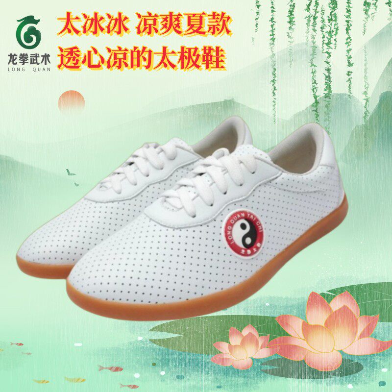 龙拳陈家沟太极鞋夏季透气孔加厚牛筋底男女太极拳练功鞋武术鞋