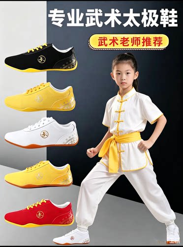 龙拳太极武术鞋男女帆布武馆训练